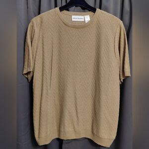 Alfred Dunner Tan Women's Shirt Excellent Condition